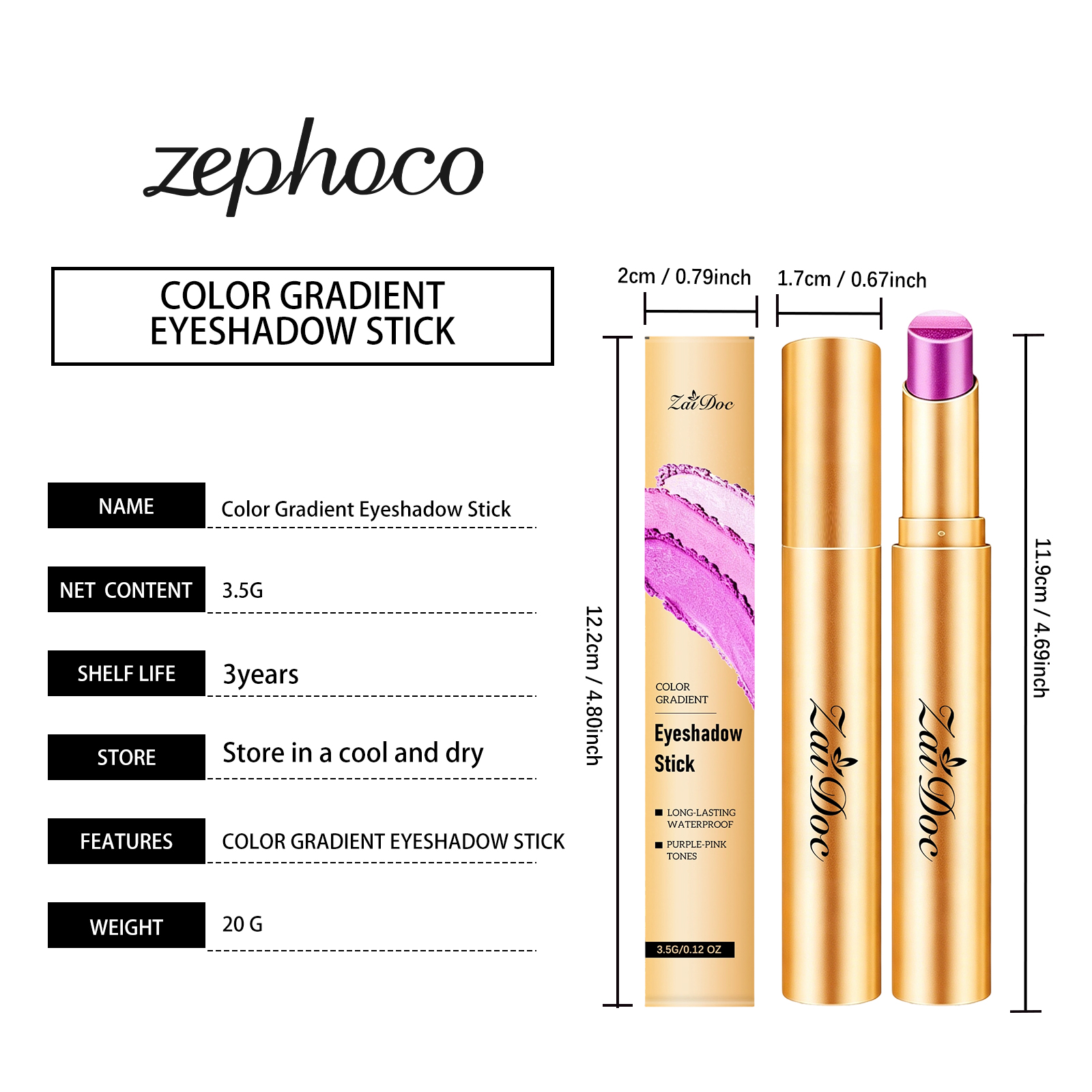 Makeup Multicolor Eyeshadow Stick  Star Galaxy Purple  3.5g 1box photo 7