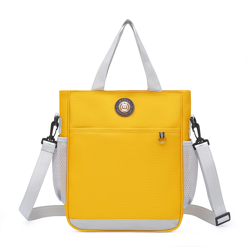 Primary School Printing And Tutoring Bag, Oxford Cloth Tote Bag, Children's One Shoulder Hand-held Printing Logo Tutoring Art File Bag - Yellow photo 1