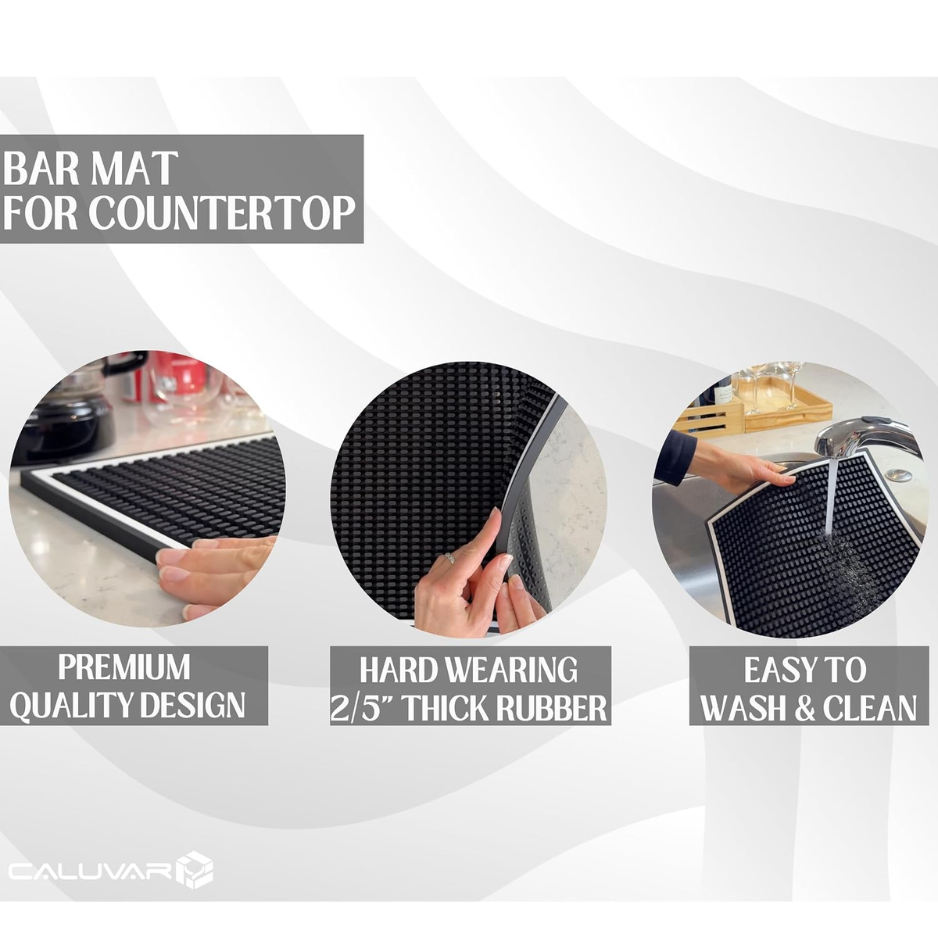 Coffee Bar Mat For Countertop White Frame  Silicone Espresso Machine Mat, Non-Slip Corner Coffee Bar And Brew Maker Pad, Modern Kitchen Barista Accessories, Dirty Soda Bar Supplies photo 5