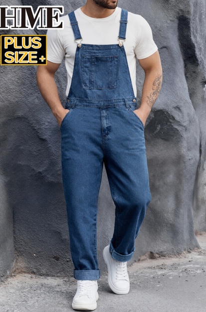 Plus Size Mens Denim Overalls Big And Tall Dark Indigo Loose Fit Bib Overalls US Ready StockPlus Size Mens Denim Overalls Big And Tall Dark Indigo Loose Fit Bib Overalls US Ready Stock photo 5