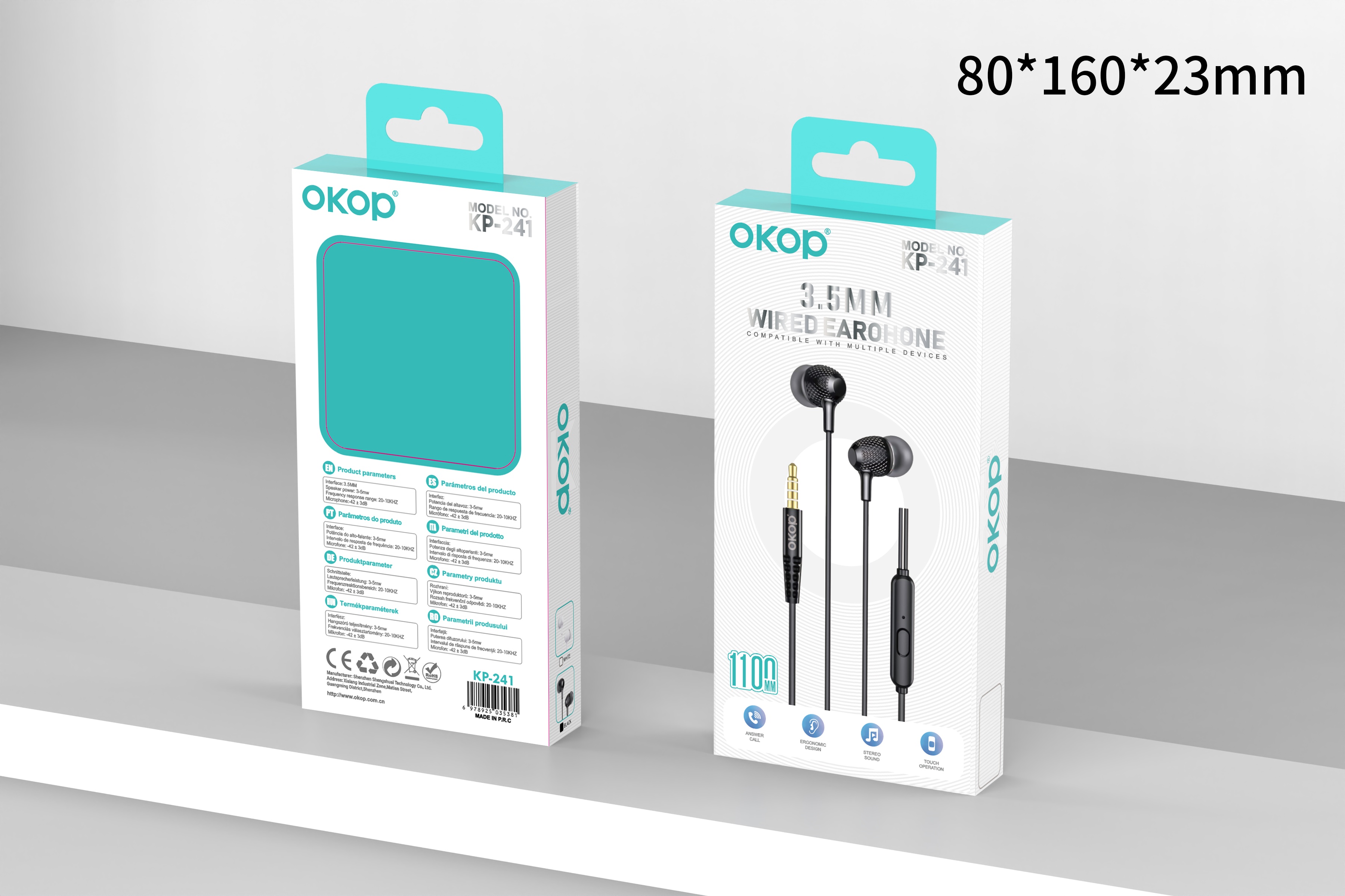 KP-241 Best-selling Wired In-ear Headphones With 3.5mm Jack Features High Sound Quality High Volume And Low Latency Ideal For Music And Gaming In Stock photo 2