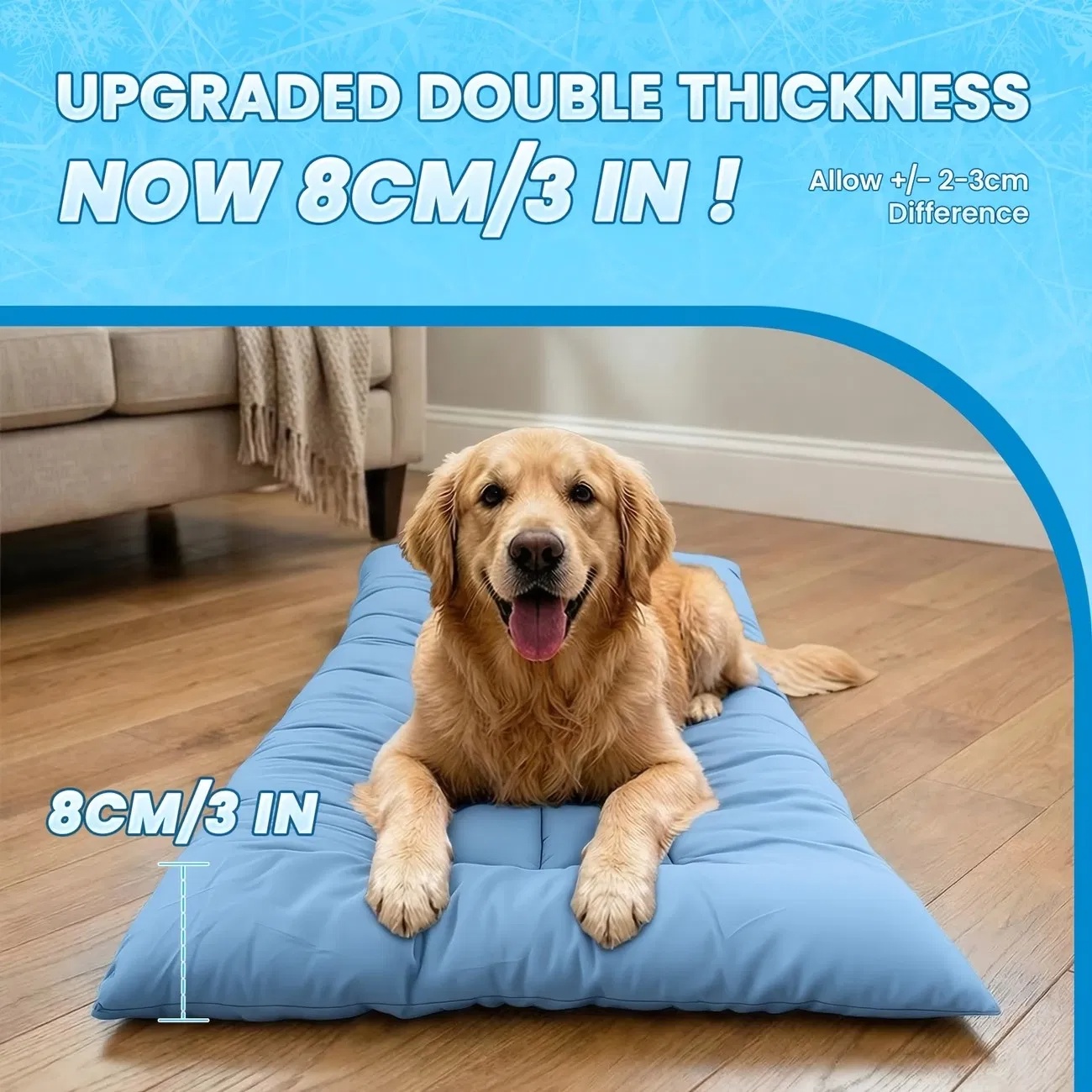 Extra-Large Cooling Dog Sofa Bed, Ultra-Soft Plush Pet Mat With 8 Compartments And Non-Slip Bottom, Thick Polyester Dog Bed For Large Dogs photo 7