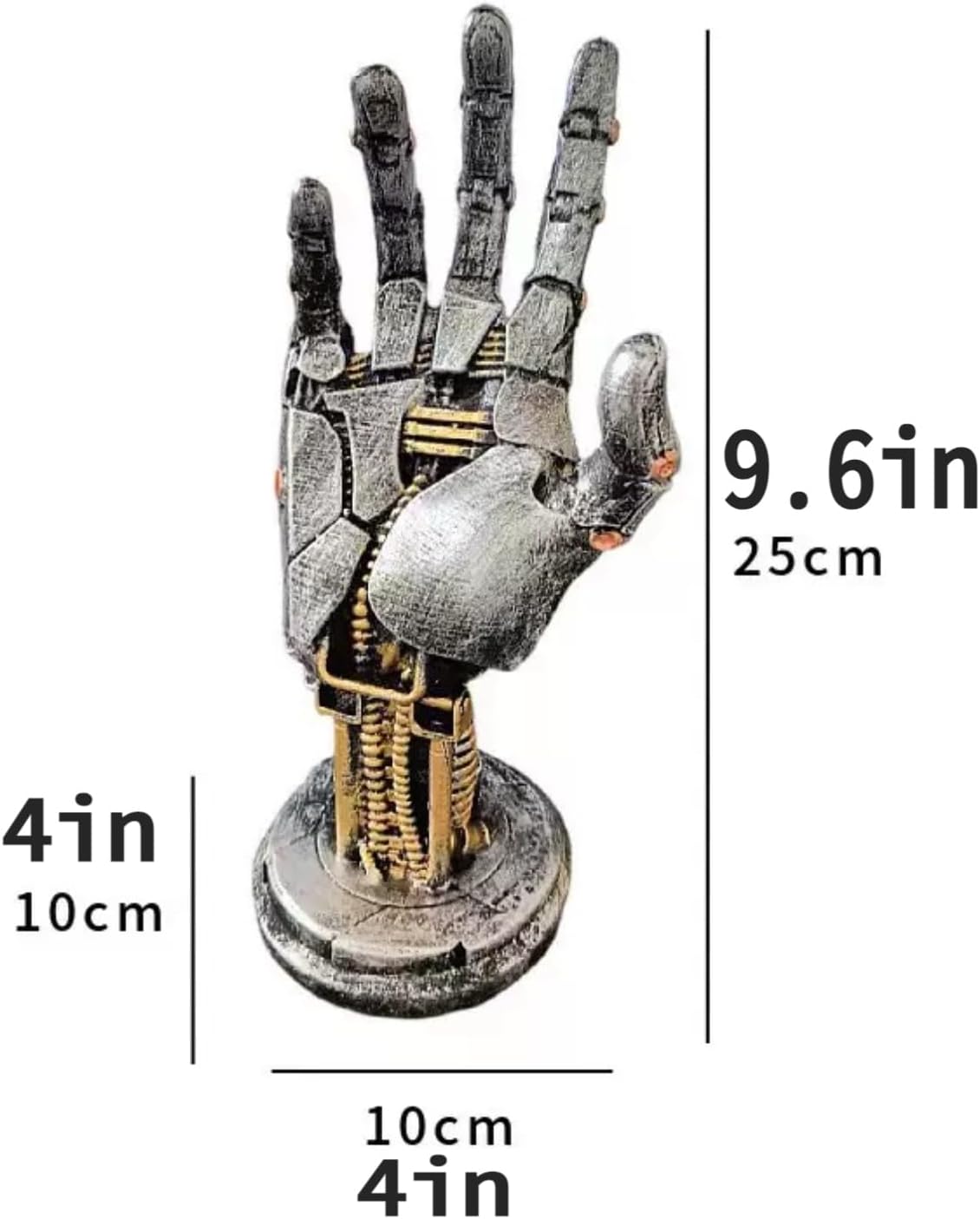 Creative Mechanical Hand Staue, Gaming Controller Holder Stand, Headphone Holder, Necklace Holder, Robot Hand Sculpture, Hand Crafts, Realistic Hand Decor, Modern Home Decor, Gaming Room Decor, Silver photo 2
