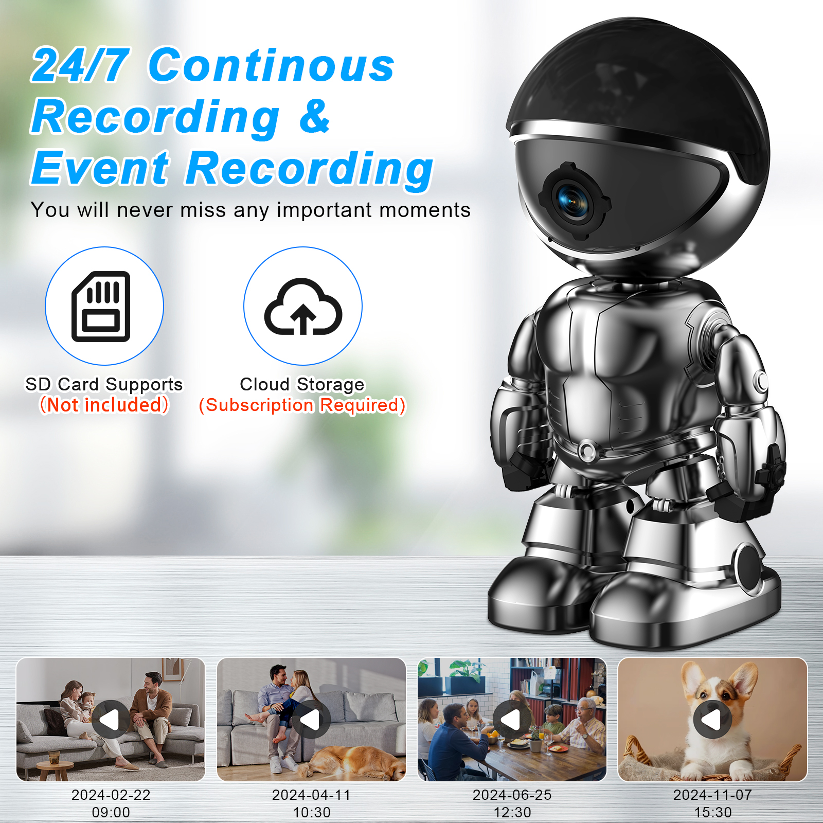 Smart Robot Camera 3MP IP Camera WIFI Robert Network CCTV HD Baby Monitor Remote Control Home Security Camera photo 5