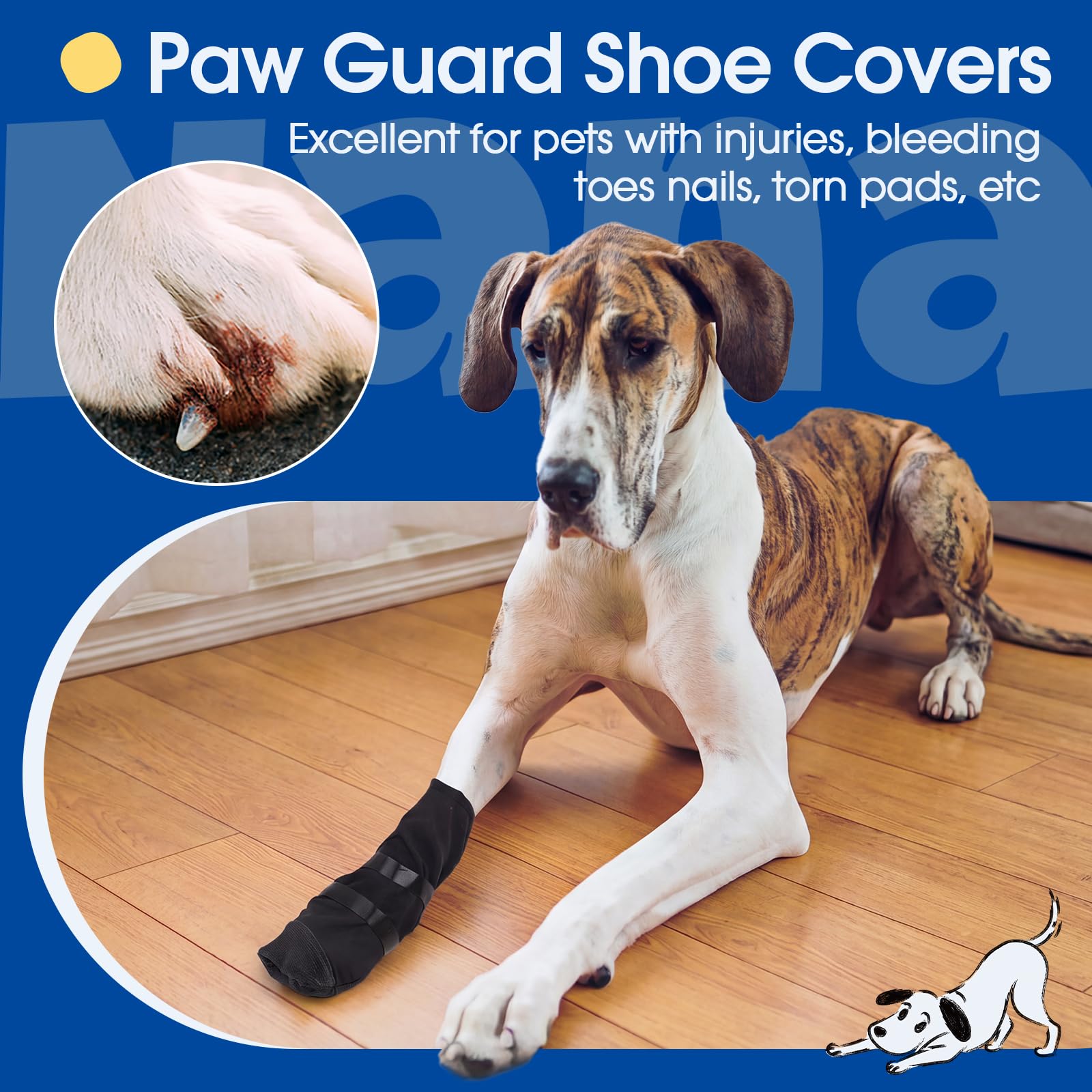 Breathable Dog Recovery Boot For Injured Paw,Anti-Slip Dog Booties  Dog Boot To Prevent Licking Biting And Keep Clean,Adjustable Shoe Paw Wound Protectors For Dogs,Foot Cover For Hot Pavement photo 2