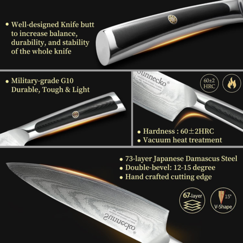 Chef Knife 6.5 Inch Kitchen Cutlery Japanese Knife Damascus Steel Meat Cleaver photo 3