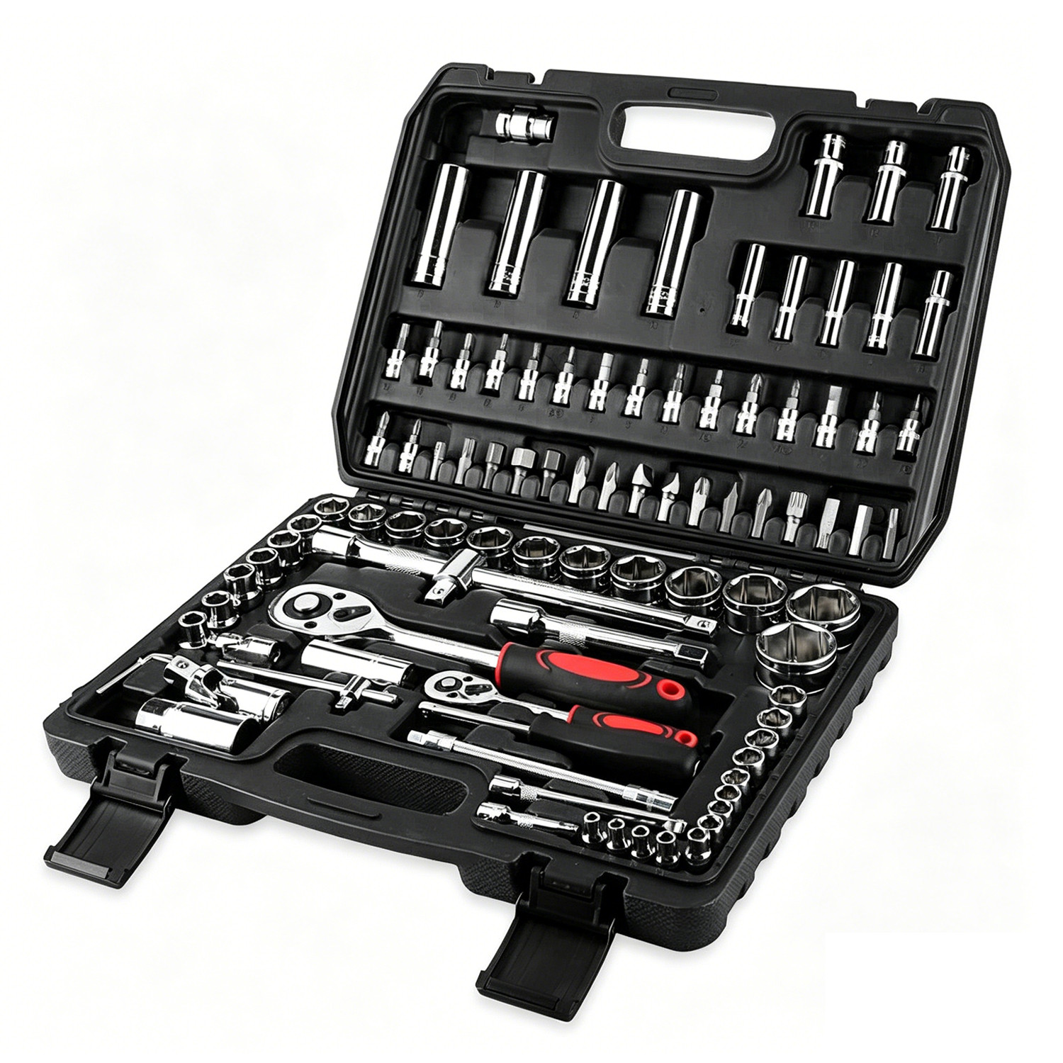 94 Piece  Drive Socket Set Screwdriver Ratchet Bits Wrench Tool Kit photo 4