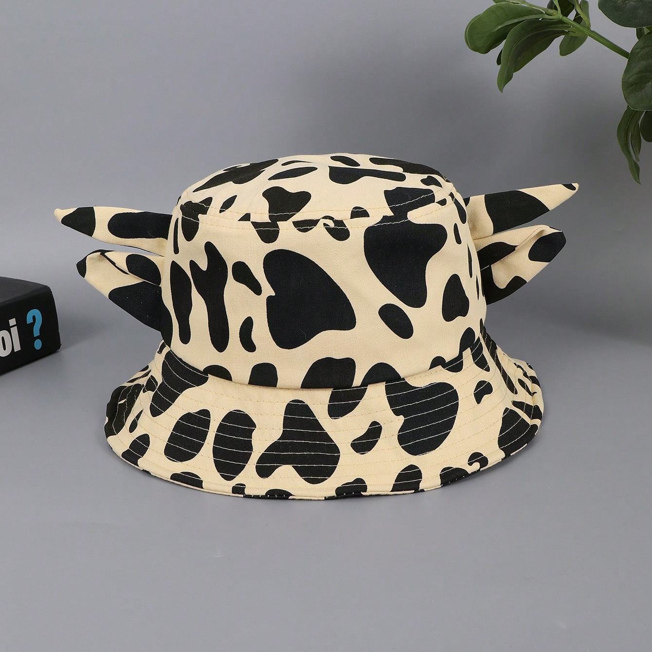 Cross-border Fashion Fun Horned-eared Cow-pattern Fisherman Hat With Foldable Design, Suitable For Outdoor Activities And Casual Wear. Cute And Adorable photo 4