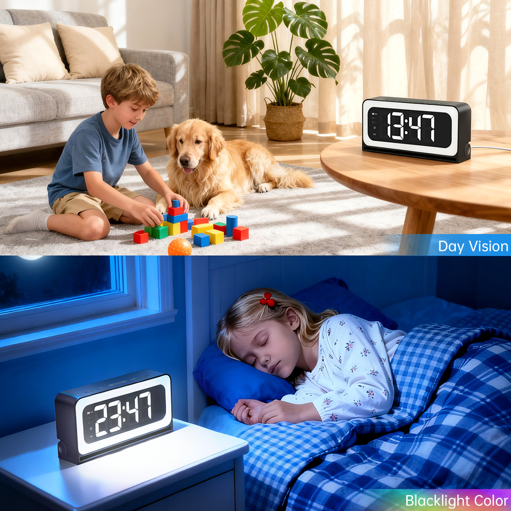 3MP Black Color Wireless Wifi Alarm Clock Camera Video Recording Home Baby Monitor photo 7