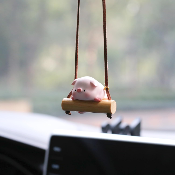 Pig Car Hanging Ornament, Piggy Cute Car Accessories For Women Girl Funny Car Decorations Pig Gifts photo 3