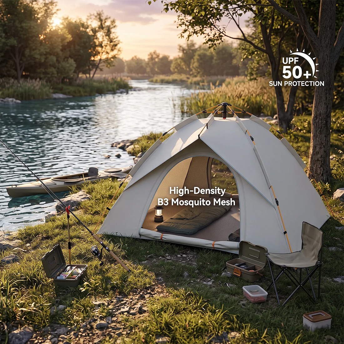 2-3 Man UK Outdoor Automatic Instant Double Layer  Up Camping Tent Waterproof photo 4