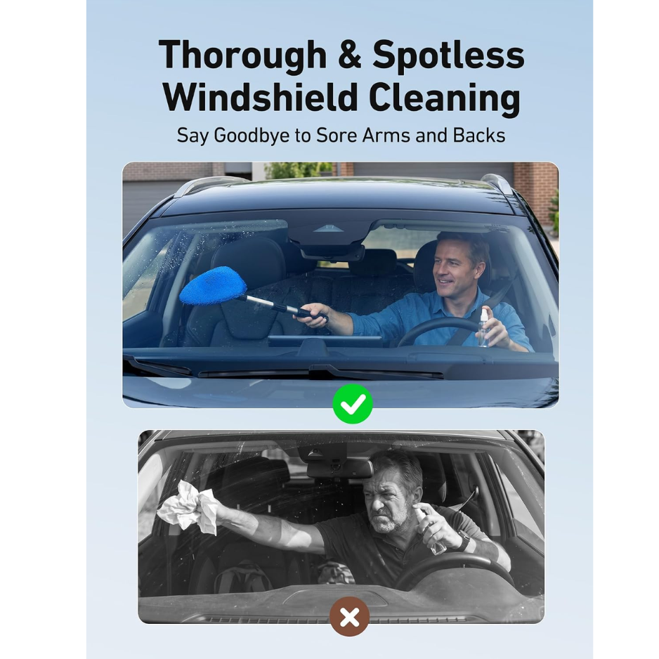 Extra Long Windshield Cleaner Tool, Car Interior Detailing Kit For Windshield, Dashboard, Glass And Hard To Reach Areas photo 2