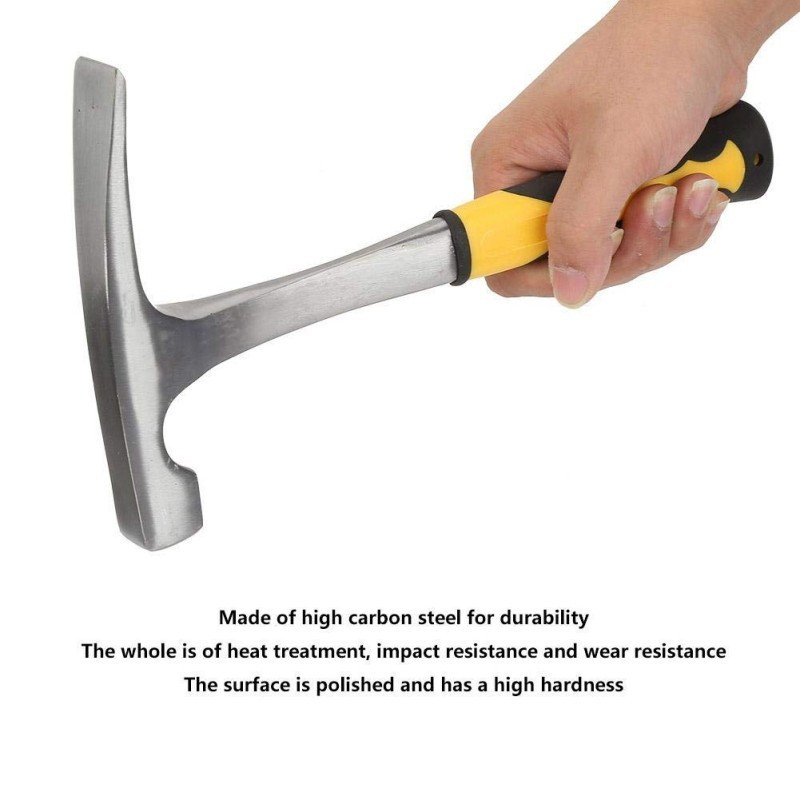 Professional Flat Head Brick Hammer - Heavy Duty One-Piece Forged Steel With Non-Slip Handle For Masons & Builders photo 2