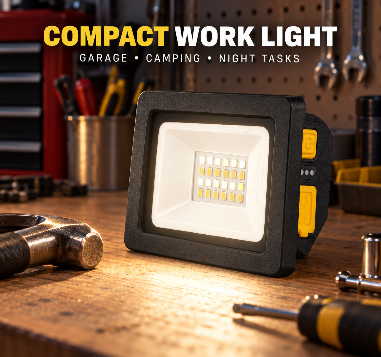 Rechargeable Magnetic Battery Display Type C LED Work Light Base Hanging W897 SMD 2835 Flood photo 7