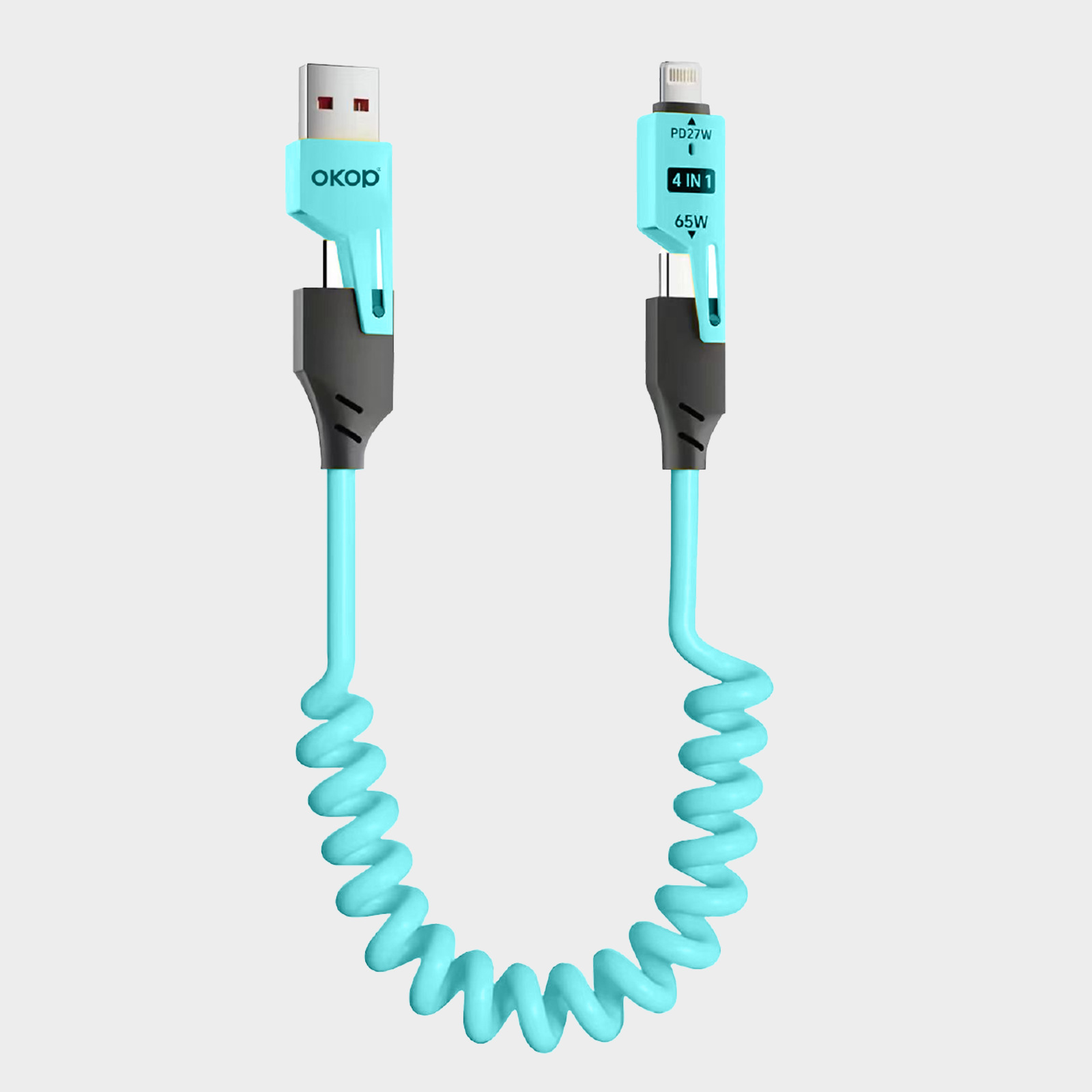 KP-314 3-in-1 4-in-1 65W Retractable Charging Cable Fast Charging For Appl Huawe Cross-Border Product photo 5