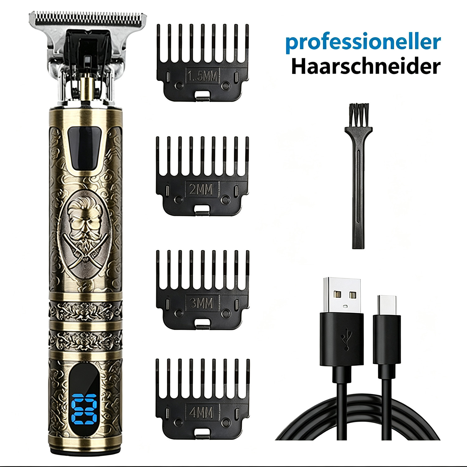 Cordless Beard Trimmer Hair Clippers Hair Cutting Barber Shaving Machine For Men photo 8