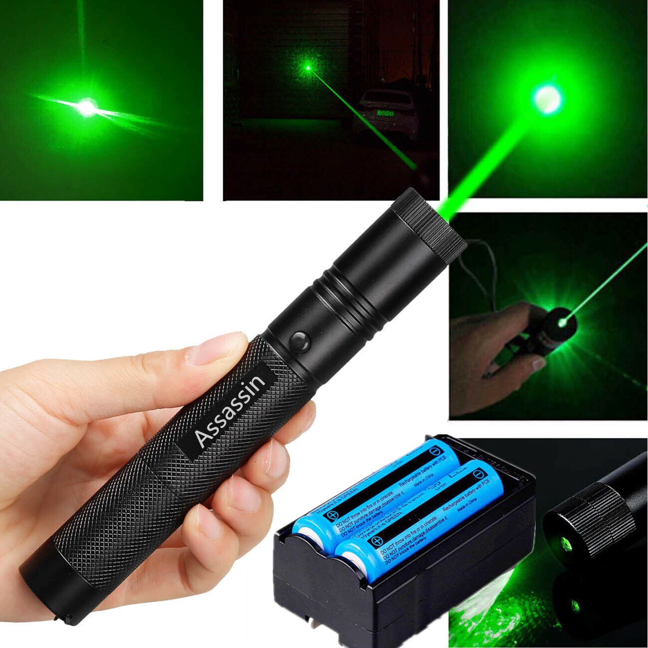 900Miles Green Laser Pointer Pen Light 532nm 1 MW Lazer Rechargeable Torch Charger Battery photo 1