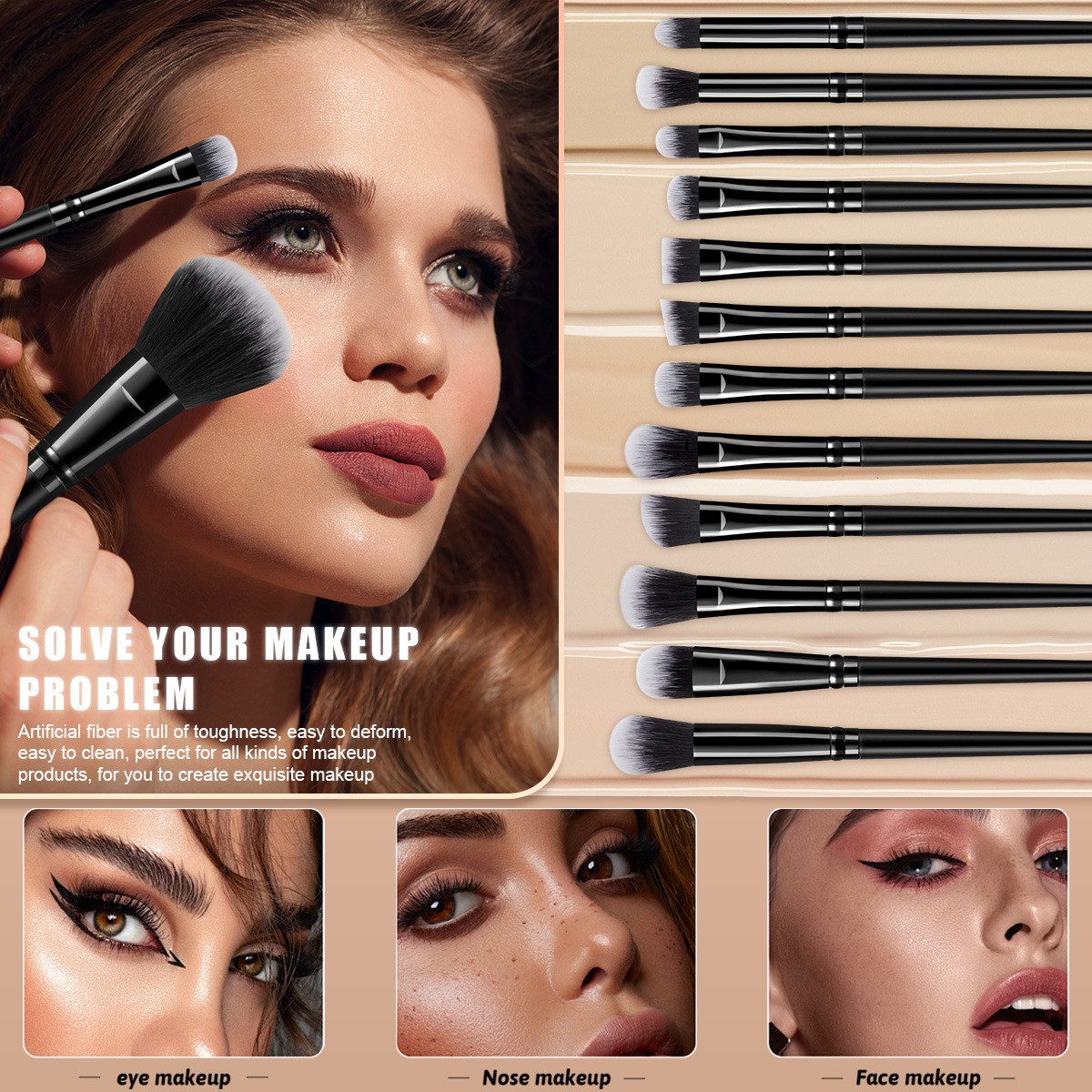 Premium 25PCS Makeup Brush Set Foundation Contour Blush Cosmetic Beauty Tools photo 5