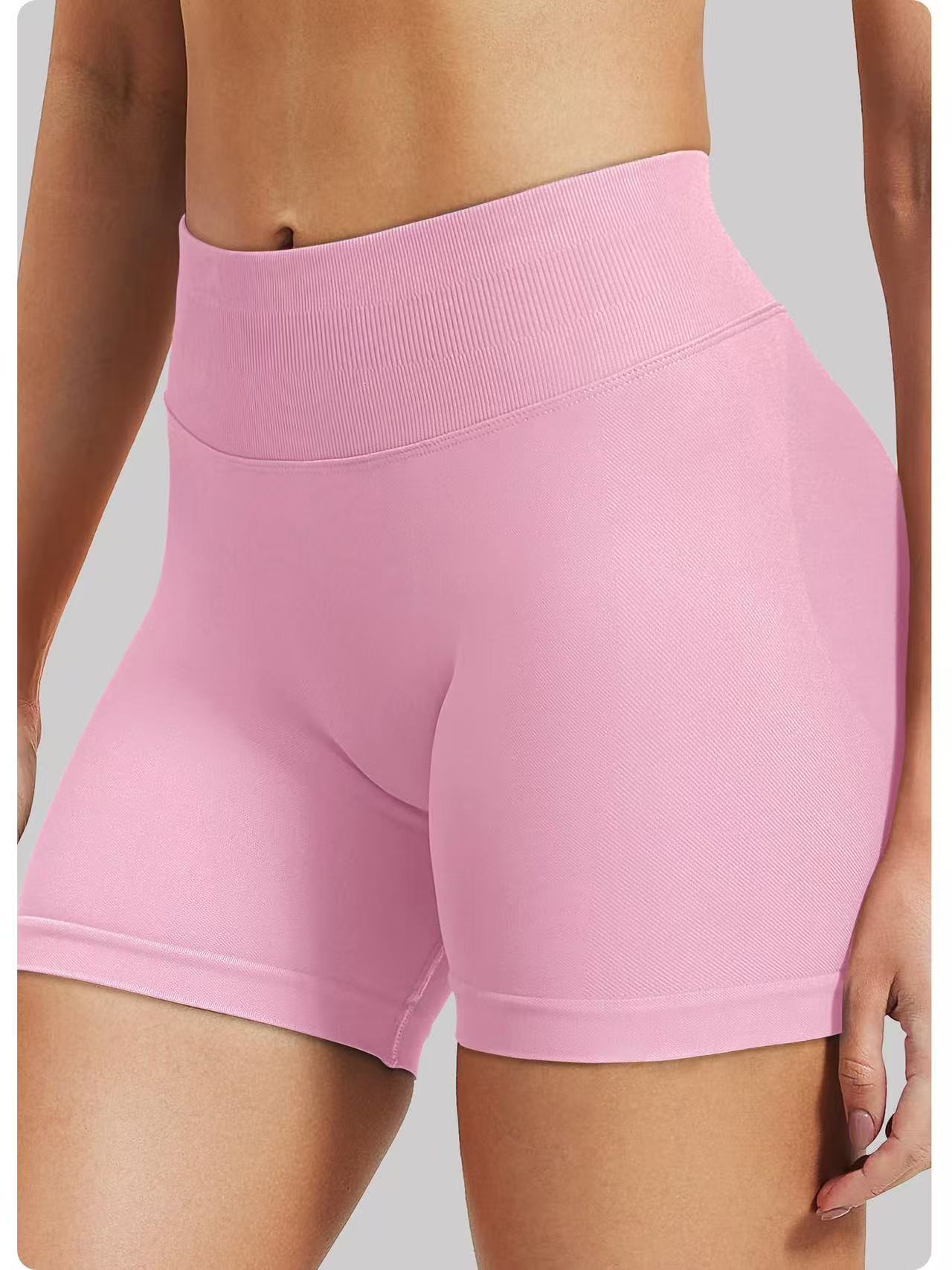 Women's Seamless High Waist Yoga Shorts, Butt Lifting Workout Biker Shorts, Tummy Control Athletic Gym Shorts For Running Fitnes photo 5