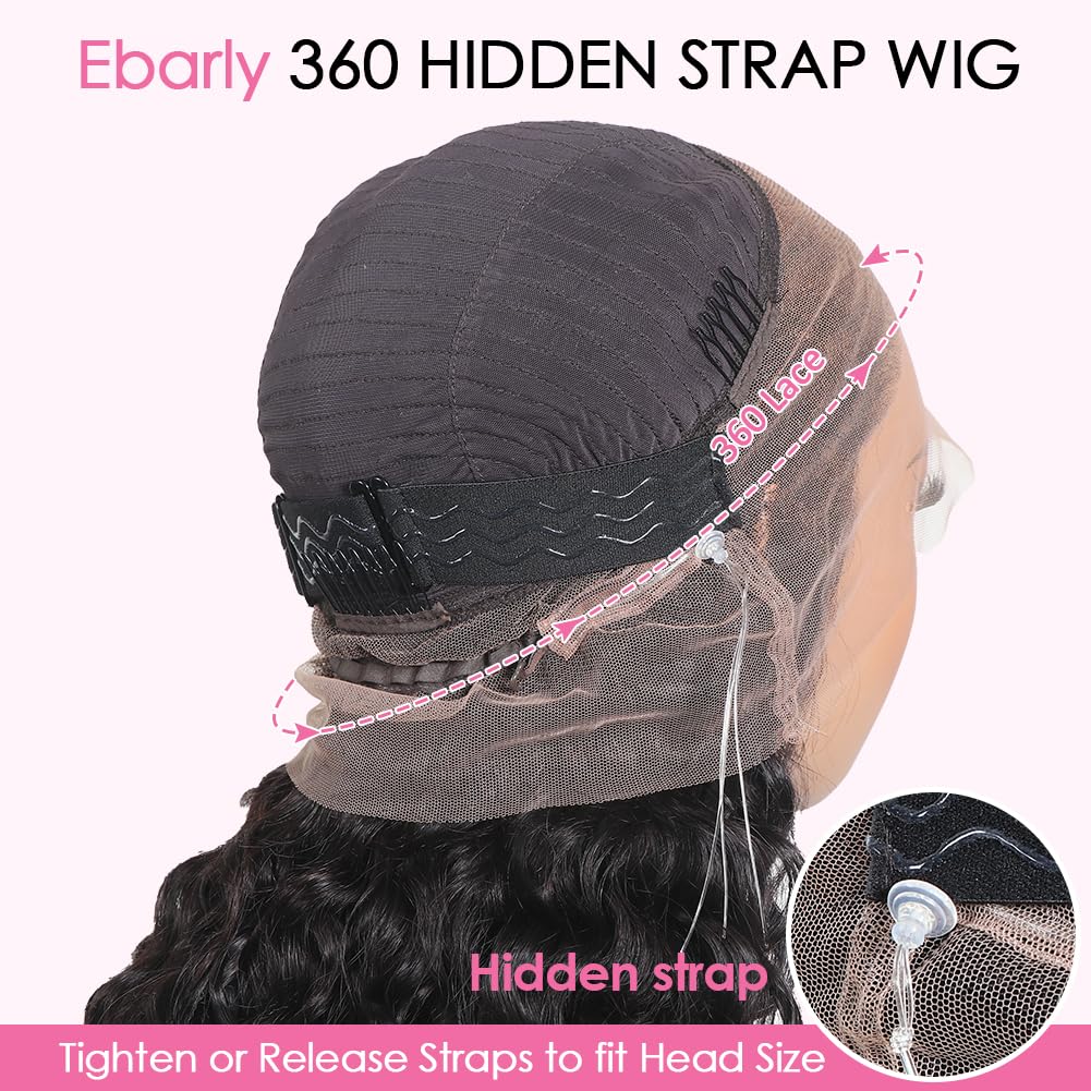 360 Lace Water Wave Human Hair Wig, Natural Color, Density photo 4