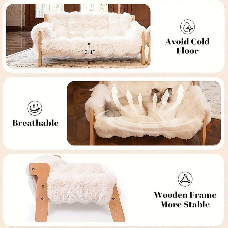 Cat Sofa Bed, Soft Plush Pet Sofa With Removable And Washable Cover, Non-slip Edge, Suitable For Indoor Cats And Small Dogs. photo 4