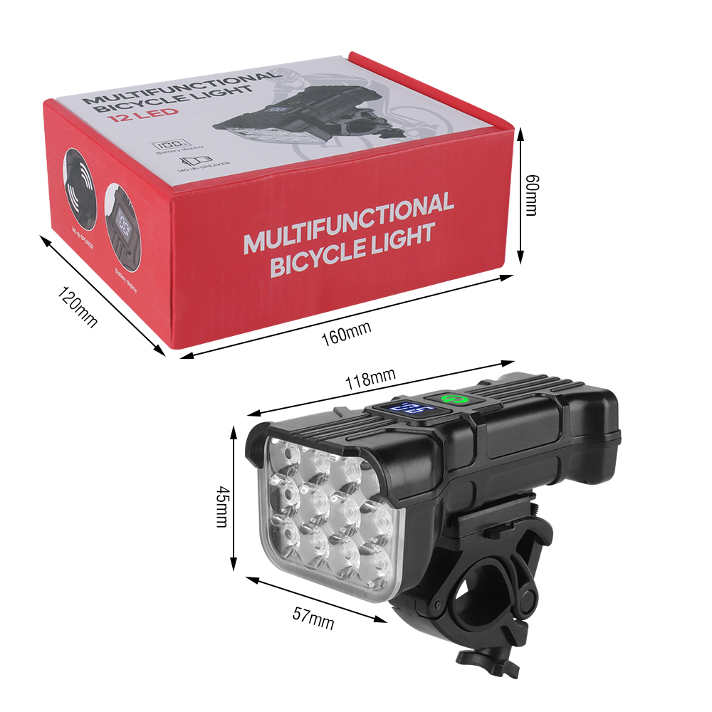 12 LED Bike Light With Horn Rechargeable Bicycle Front Light  Bicycle Head Lights Cycling Bike Safety Lamp For Night Riding photo 3
