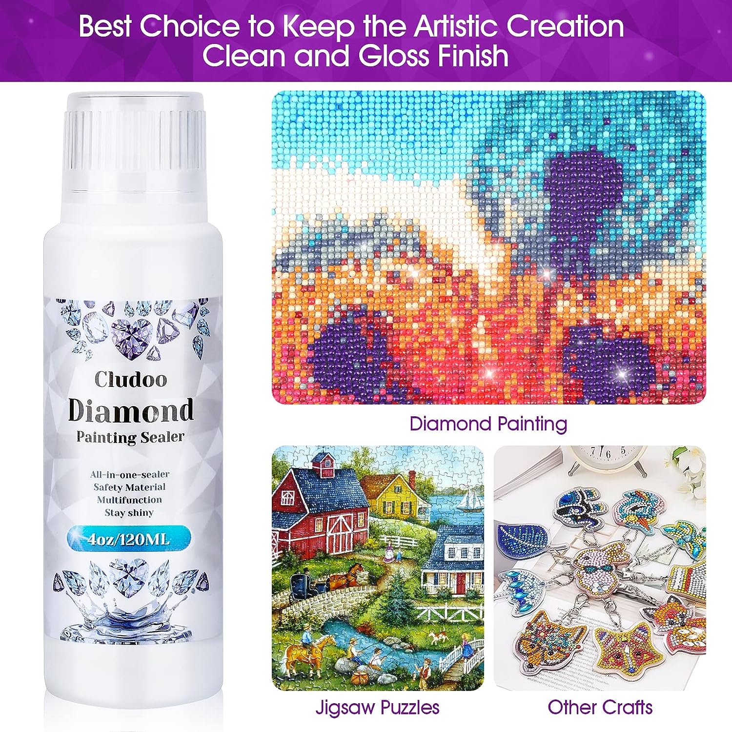 120ML Diamond Art Sealer 5D Permanent Hold DIY Diamond Painting Puzzle Glue 1Bottle photo 1