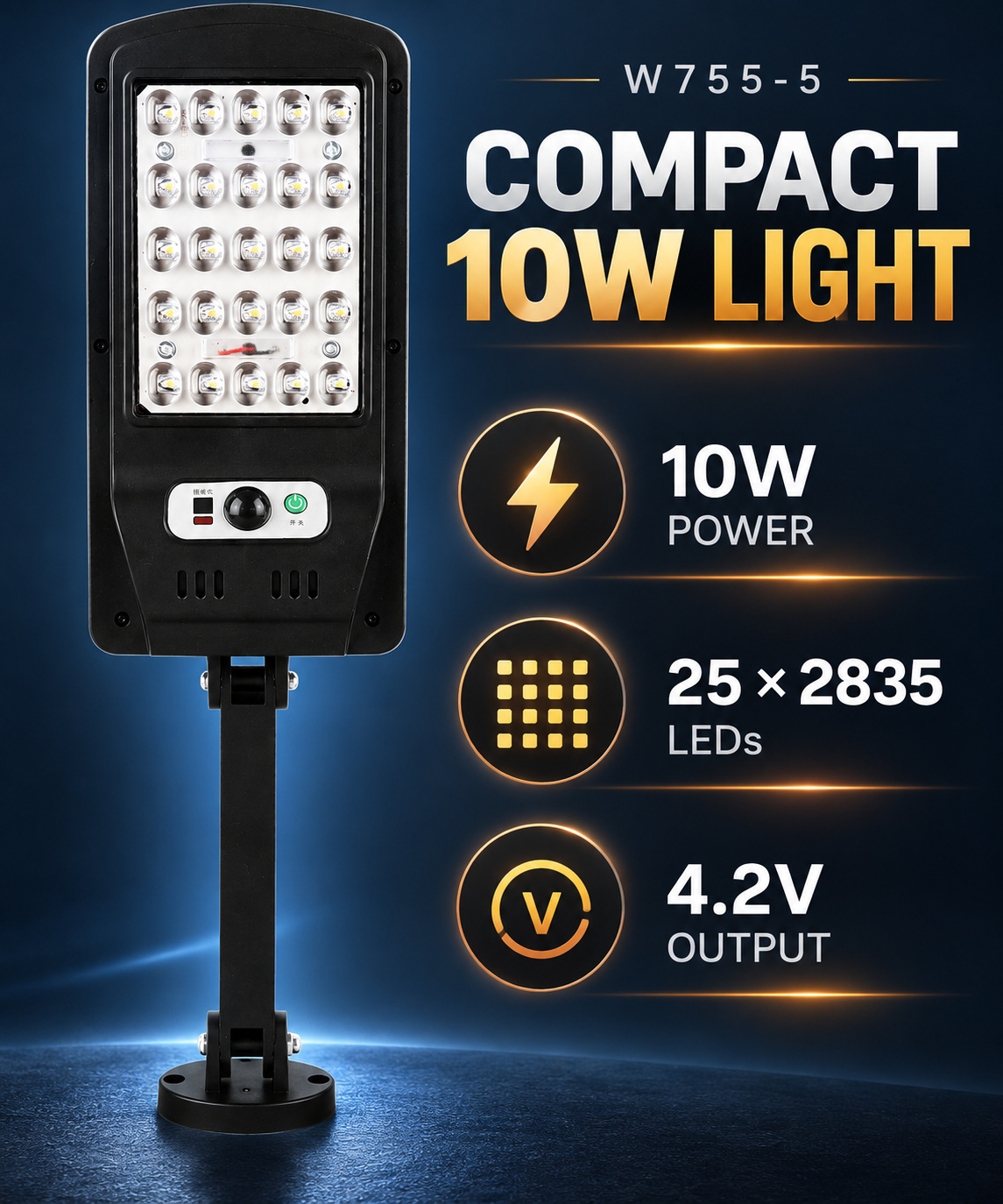 Solar Powered Rechargeable Motion Sensor Waterproof LED Work Light 10W 1500mAh For W755 5 2 photo 8