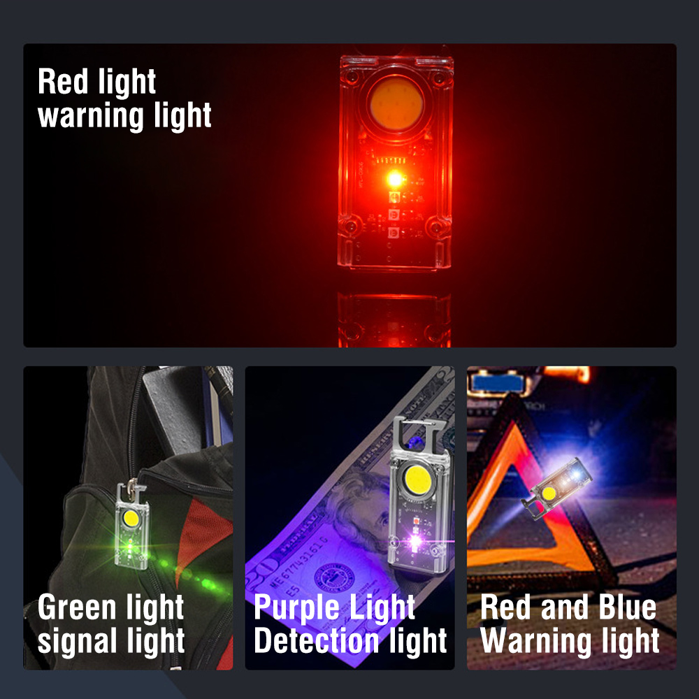 COB LED Magnetic Flashlight Keychain Torch Mini Pocket Rechargeable Light Lamp photo 7