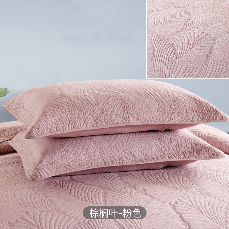 2 Pack  Cotton Filled Quilted Pillow Shams 50x70cm 27x19in Palm Leaf  Vintage Patchwork Floral 3D Dimensional Embroidery Envelope Closure Pillowcase Protector  Wide Edges No Pillow Core photo 6