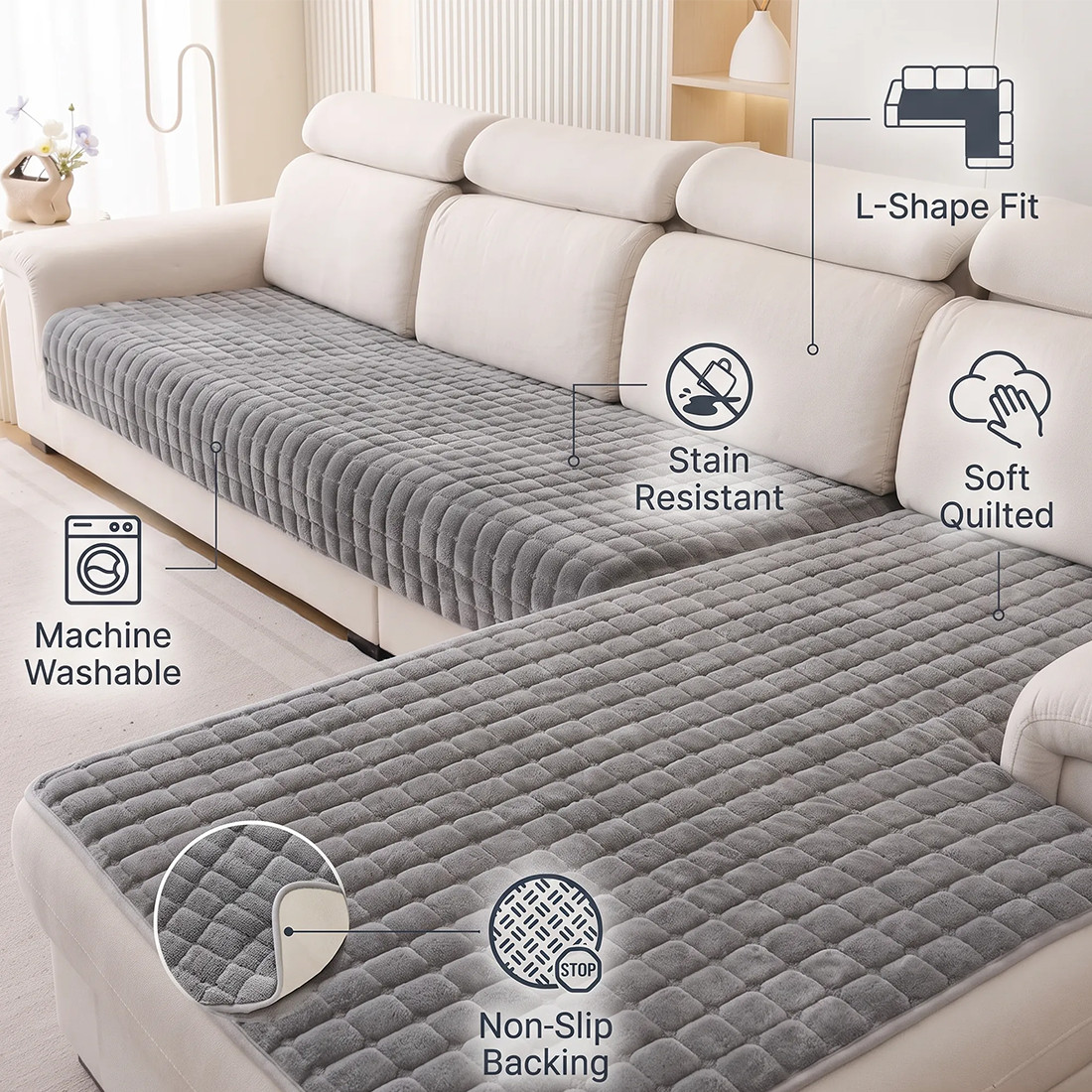 Paw Lounge Plush Pet Couch Cover, Thickened Ultra-Soft Non-Slip Sofa Protector photo 8