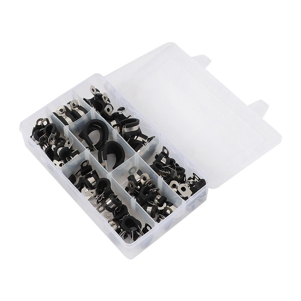 Rubber Lined P Clips Stainless Steel Cable Hose Pipe Clamps Holder Air Clip X72 photo 6