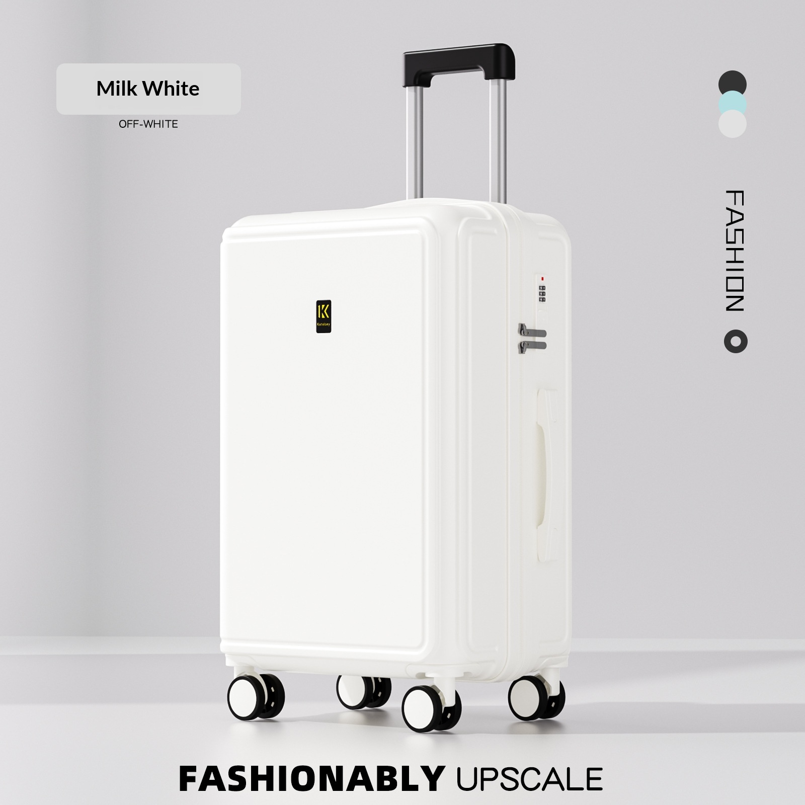 2026 New Luggage Trolley Case Student 20 Inch Lightweight Boarding Large Capacity Password Travel Leather Box Male - DY5209 Milk White photo 1