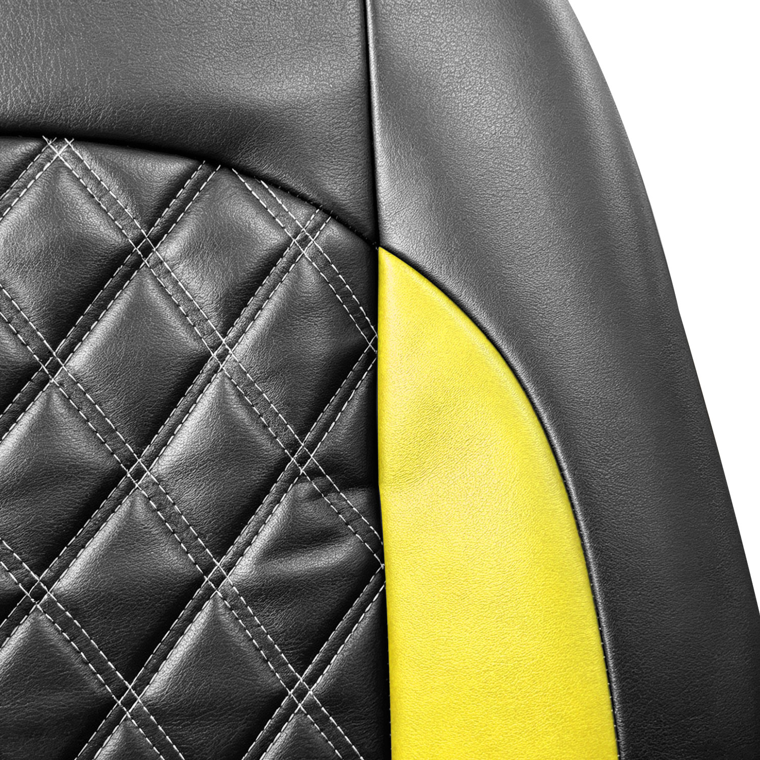 5-Seat Car Seat Cover, Single-Stitch Diamond Pattern, Quilted And Embroidered, Synthetic Leather, PVC Leather, Exported To Europe And America photo 6