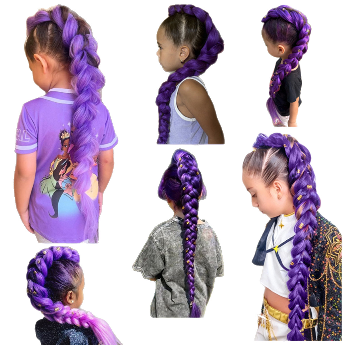 Cross-border Foreign Trade European And American Wigs, Witch Hunt Team, Rumi Ponytail, Colorful Elastic Rope Braided Ponytail Wig photo 3