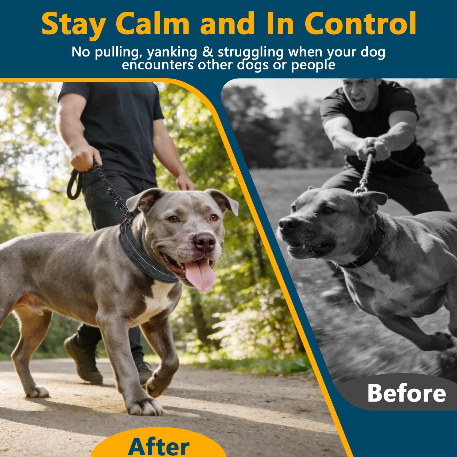 No Pull Martingale Collar For Large Medium Small Dogs To Train Walking Collar With Buckle Anti Pull, Fit Pitbull German Shepherd Doberman, Reflective photo 5