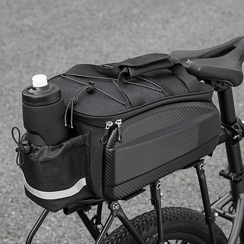 General Bicycle Rear Bag Hard Shell Expandable Bike Pannier Rack Pack Bag photo 6