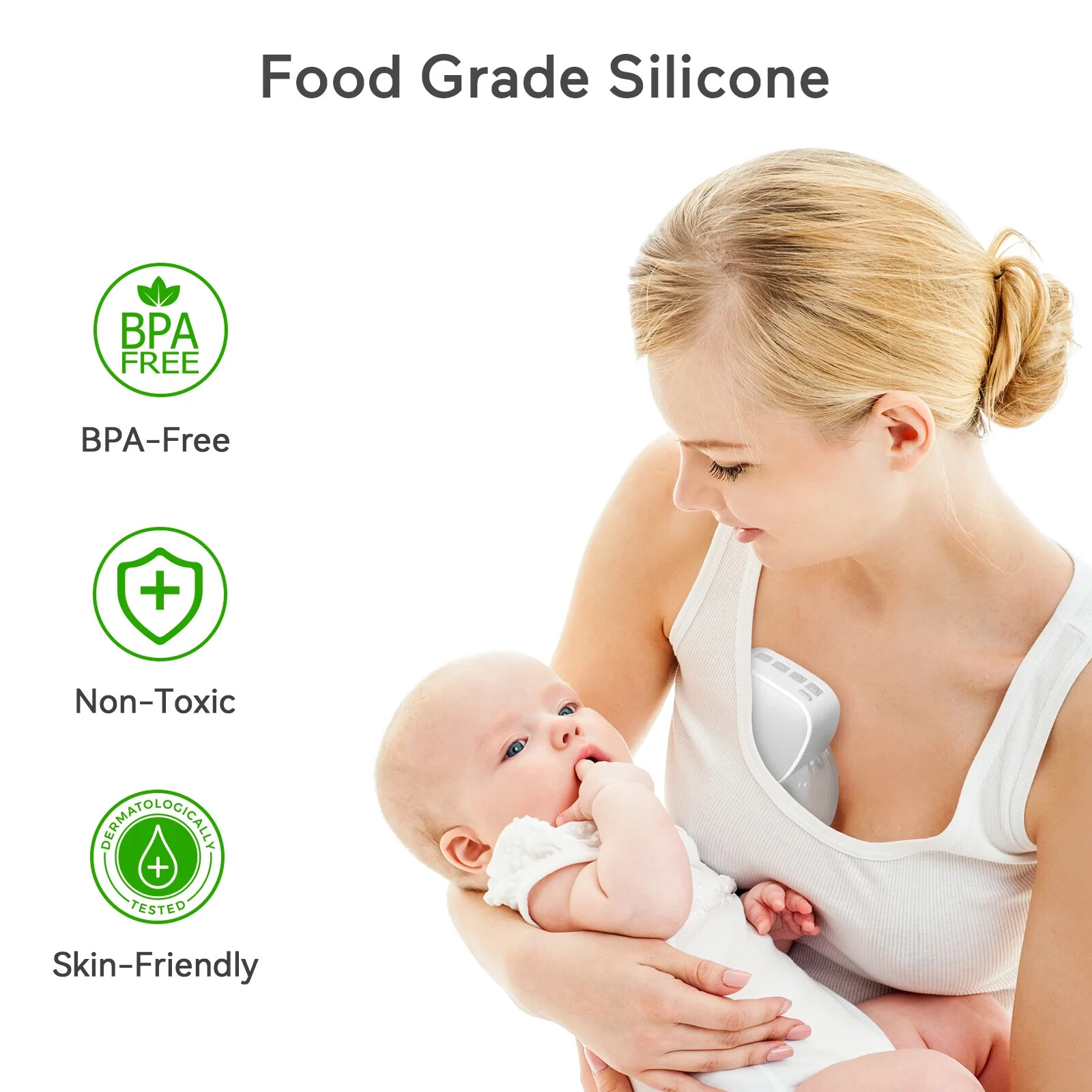 S9 Breast 2pcs Double Wearable Hands-Free Electric Breastfeeding Grey 24mm photo 7