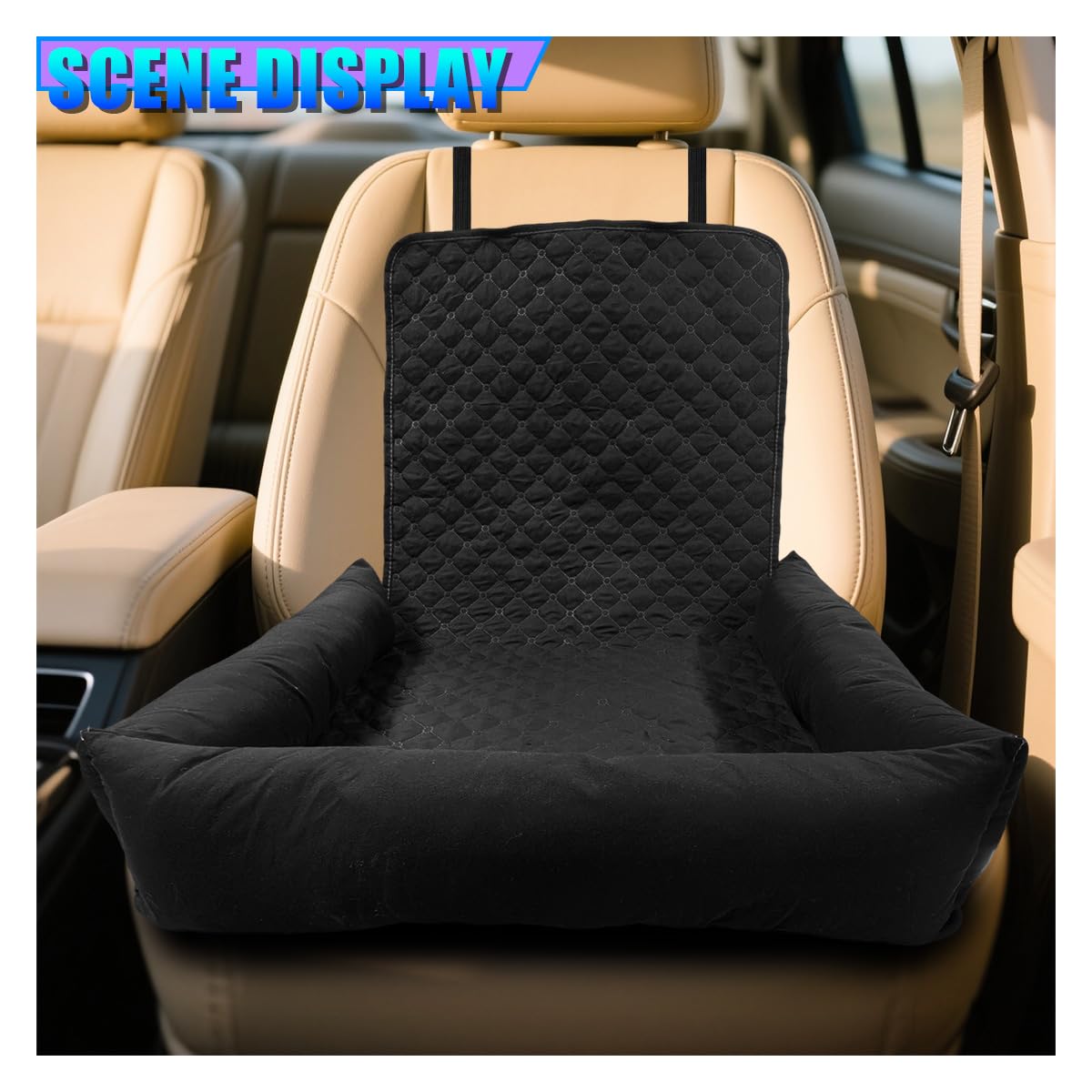 Dog Car Seat For Small Medium Dogs, Pet Front Seat Protector, Black Waterproof & Scratch-Proof Dog Car Seat Cover Booster Sofa, Non-Slip Portable Travel Safety Pet Carrier Bed For Car Truck SUV photo 5