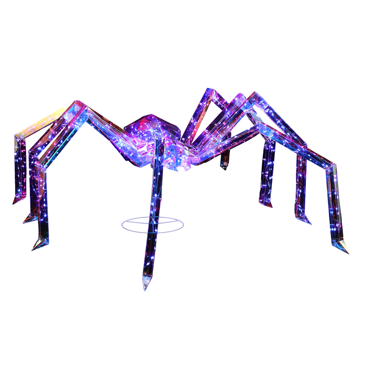 Replace 43966577 3FT Halloween Decorations Light Up Spider,Outdoor Halloween Decor Lighted Iridescent Spider,Weather Proof Pre-lit Spider With 340 LED Lights,for Front Yard Porch Gardens Lawns Party photo 2