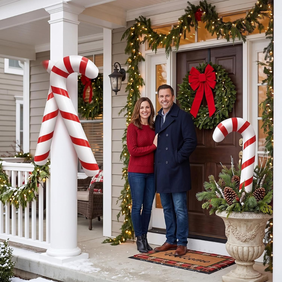2pcs Inflatable Candy Canes Balloons For Christmas Candy Cane Decorations photo 4