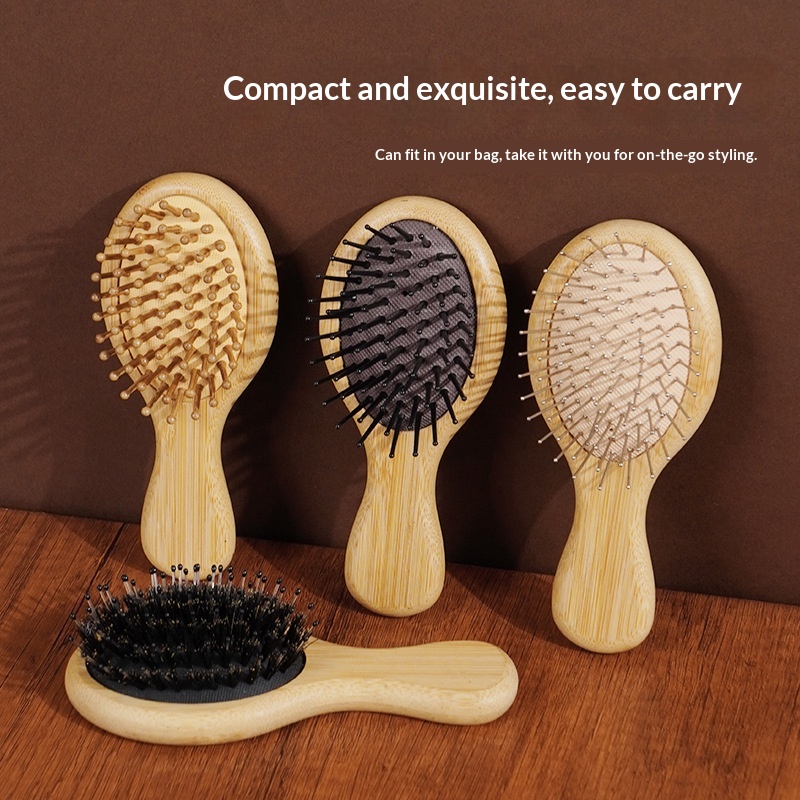 Factory Wholesale Bamboo Scalp Health Massage Air Cushion Comb Steel Needle Nylon Comb Tooth Smooth Hair Compact Portable Air Bag Comb photo 3