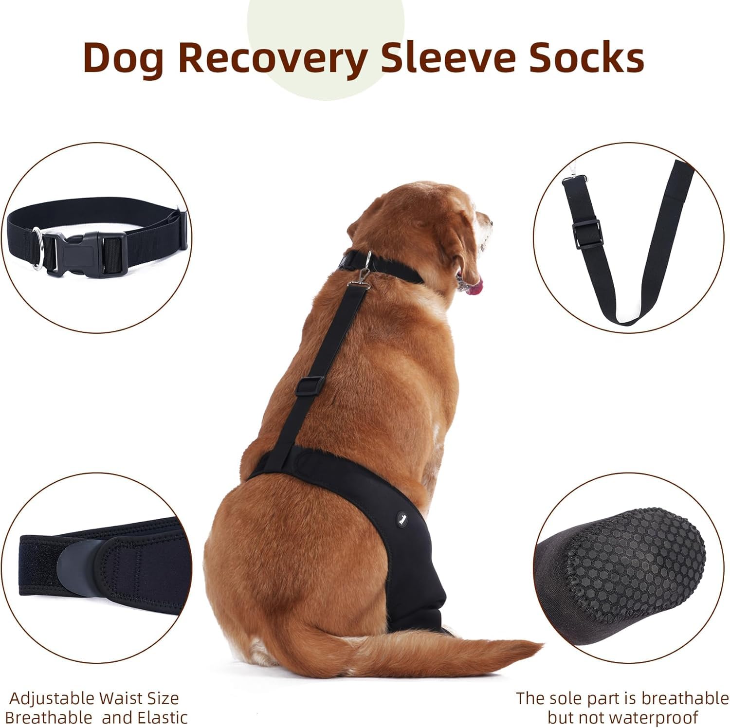 Dog Socks To Prevent Licking Paws , Breathable Leg Sleeve To Stop Licking And Biting,  Firm And Secure Adjustable Size Dog Recovery Sleeve Socks photo 6