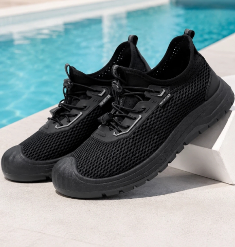 New Summer Men's Mesh Breathable Shoes, Slip-on Lazy Sneakers, Non-slip Soft Sole Outdoor Casual Footwear photo 3