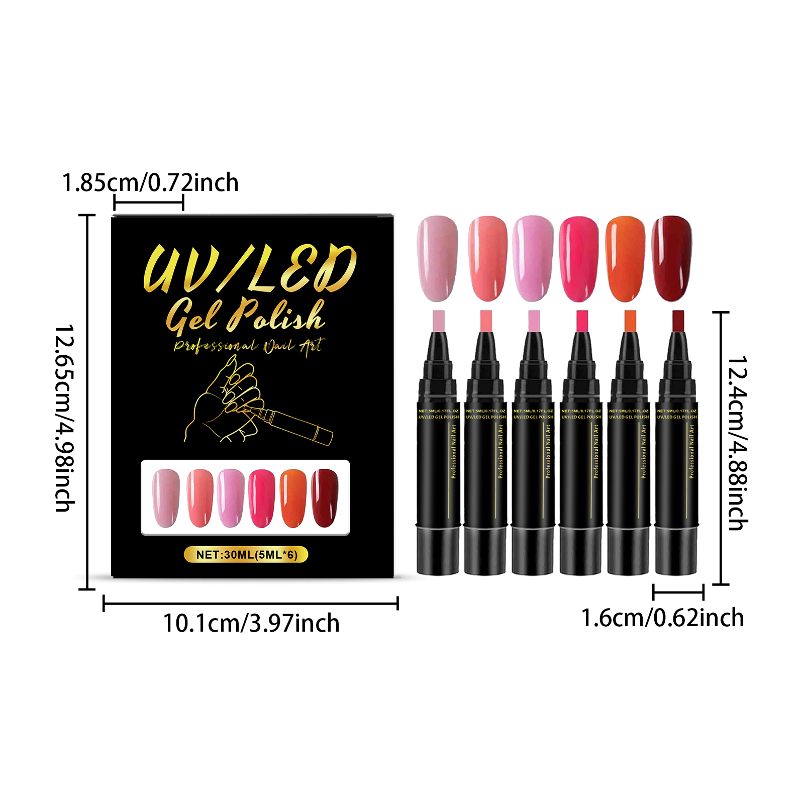 Nail Polish Pen 6pc 1box photo 2