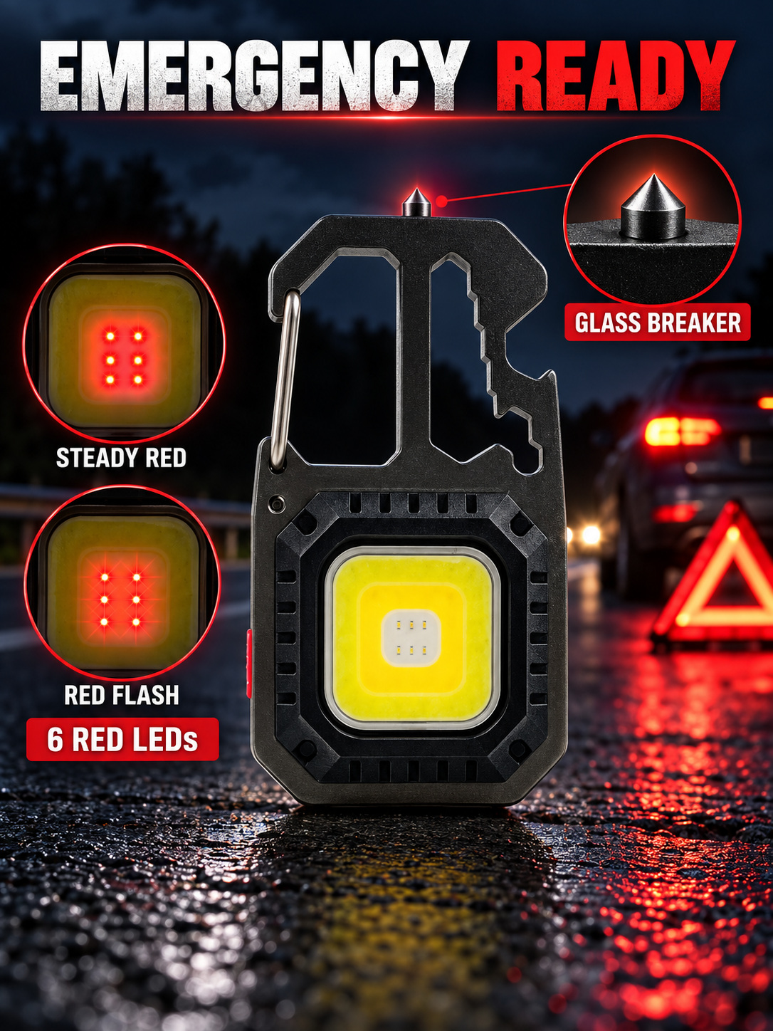 Rechargeable Battery Display Type C COB LED Work Light Hanging Hook W5138 600LM Flashlight Window photo 2