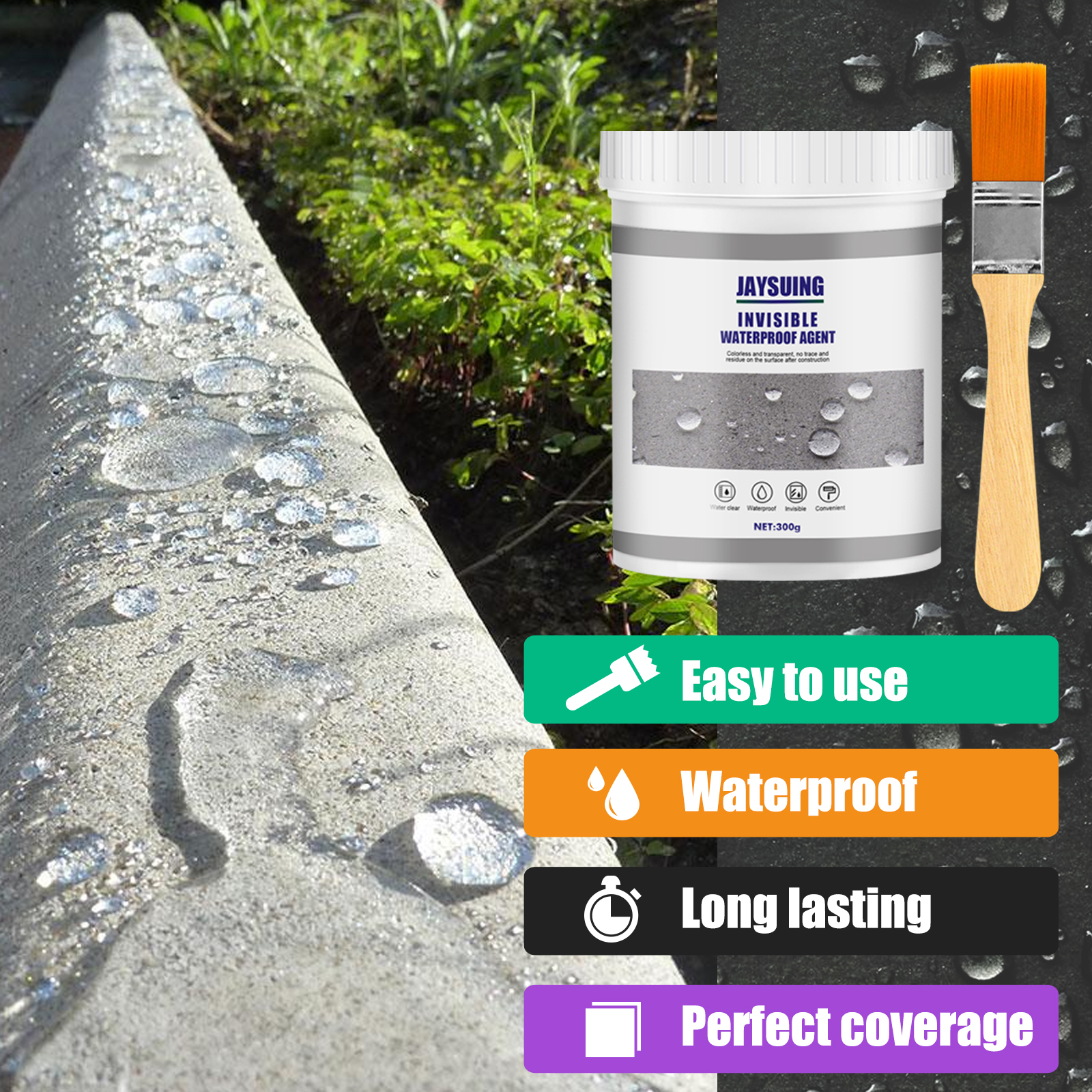 Transparent Waterproof Adhesive 300g Plus Brush  1bottle photo 7
