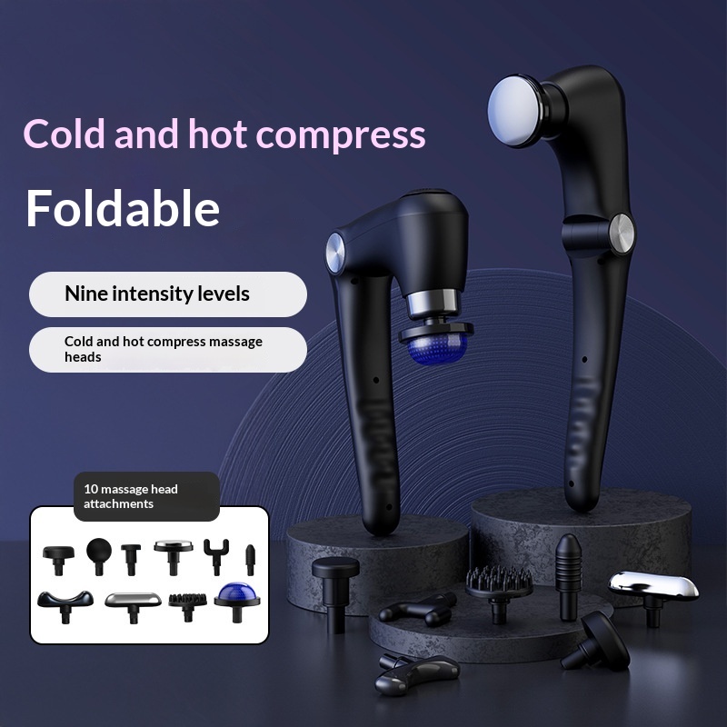 Hot And Cold Compress Fascia Gun USB Rechargeable Foldable Massage Stick Fitness Muscle Relaxation Massager Handheld Massager photo 1