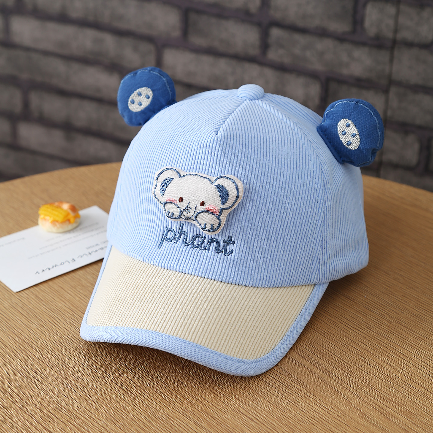The Autumn Baby Children's Cute Animal Three-dimensional Ear Corduroy Baseball Cap Is Suitable For Daily Outings And Shopping Trips. photo 6