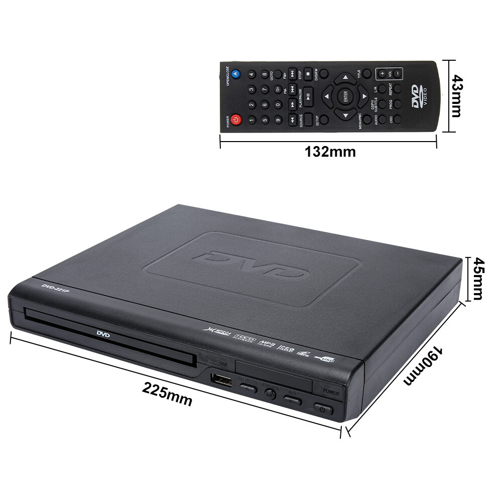 DVD Player Movie Composite Video Multi Region HD 1080p W&Remote RCA Cable photo 5
